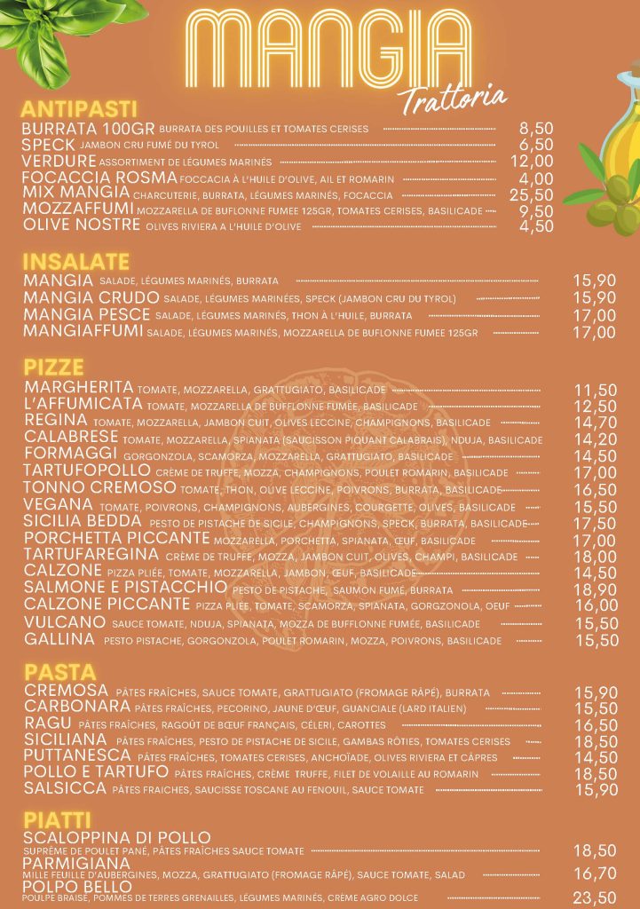Mangia restaurant italien Vélizy - Antony